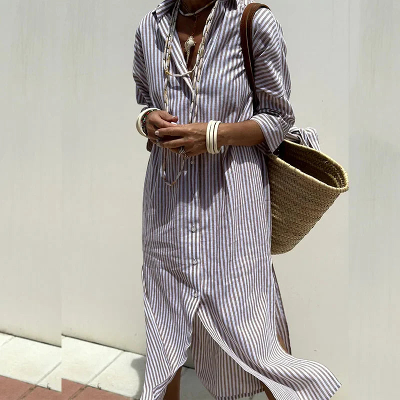 Rosalie - Striped Shirt Dress