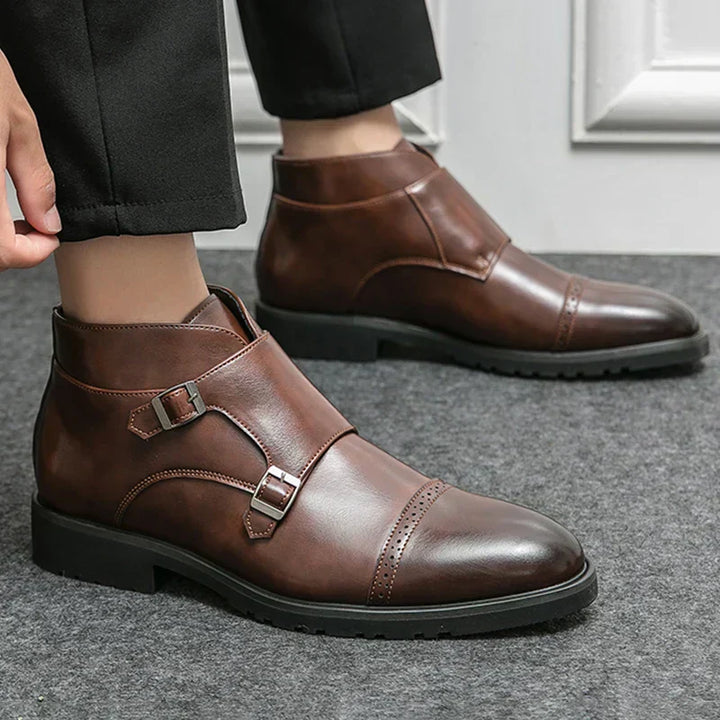 Darell™ | Leather Boots with Double Monk Strap