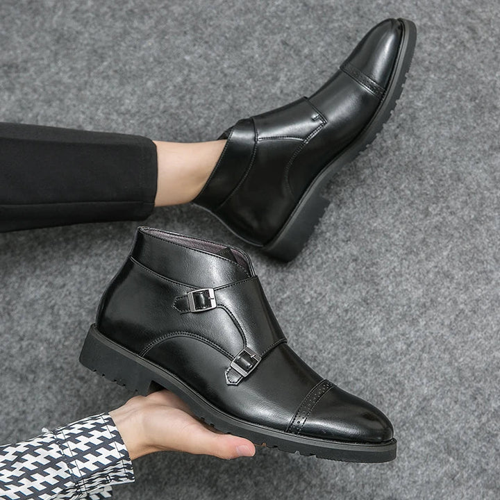 Darell™ | Leather Boots with Double Monk Strap