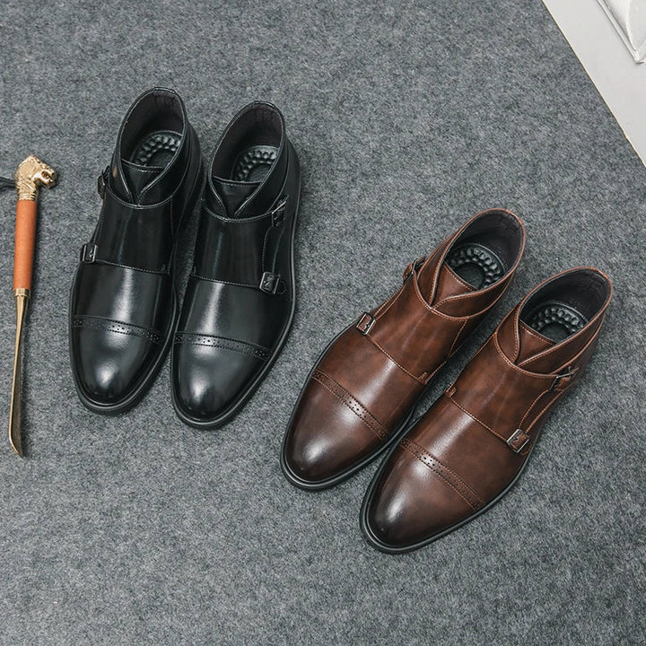 Darell™ | Leather Boots with Double Monk Strap