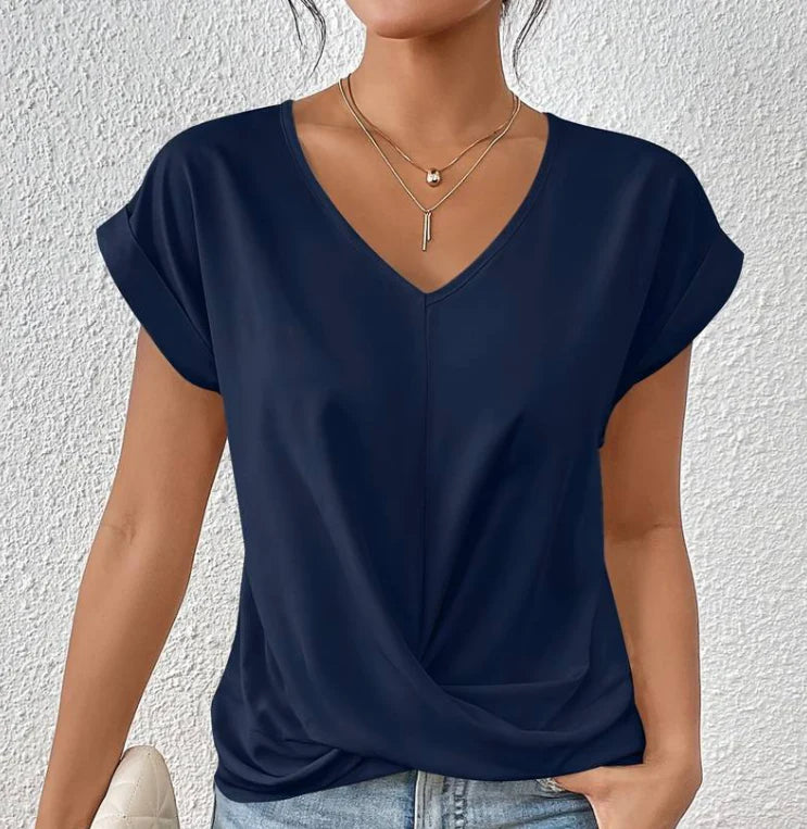 Claire – Elegant Women's V-Neck Shirt