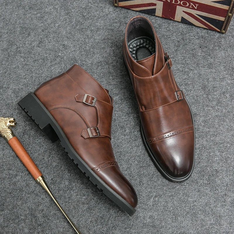 Darell™ | Leather Boots with Double Monk Strap