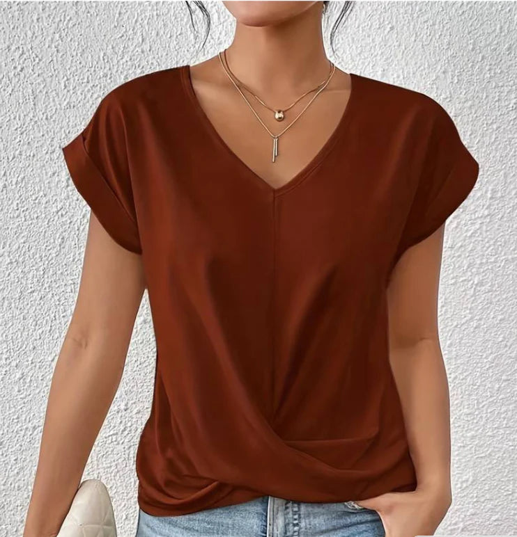 Claire – Elegant Women's V-Neck Shirt