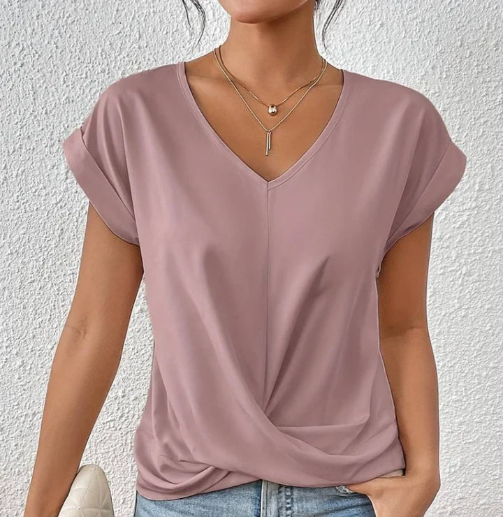 Claire – Elegant Women's V-Neck Shirt