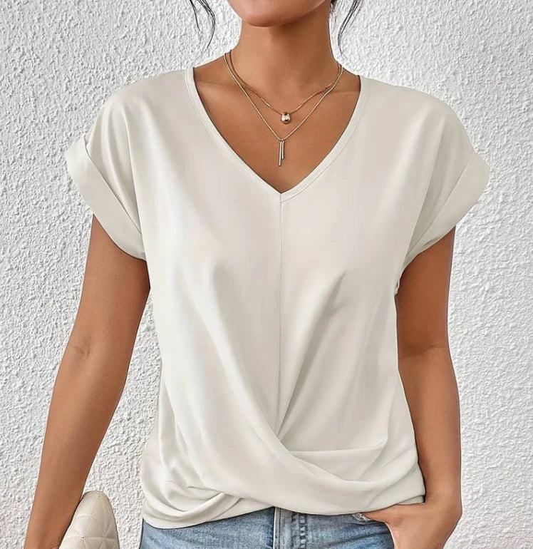 Claire – Elegant Women's V-Neck Shirt