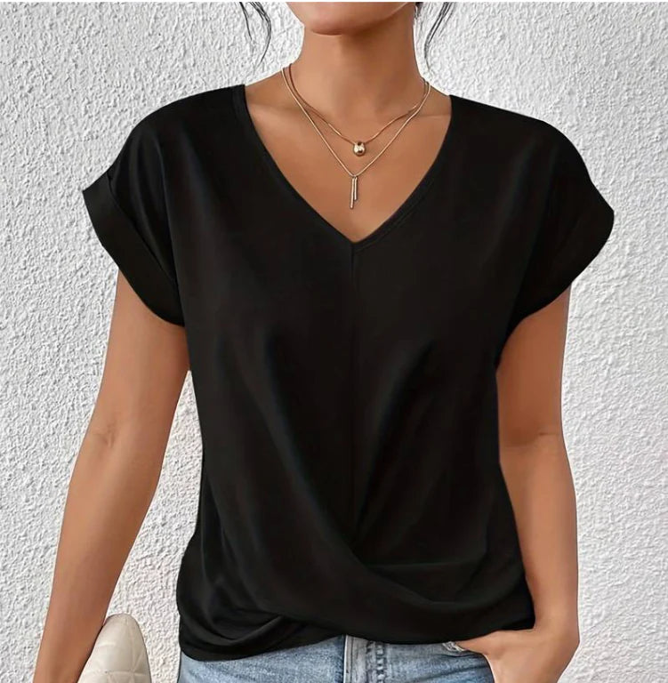 Claire – Elegant Women's V-Neck Shirt